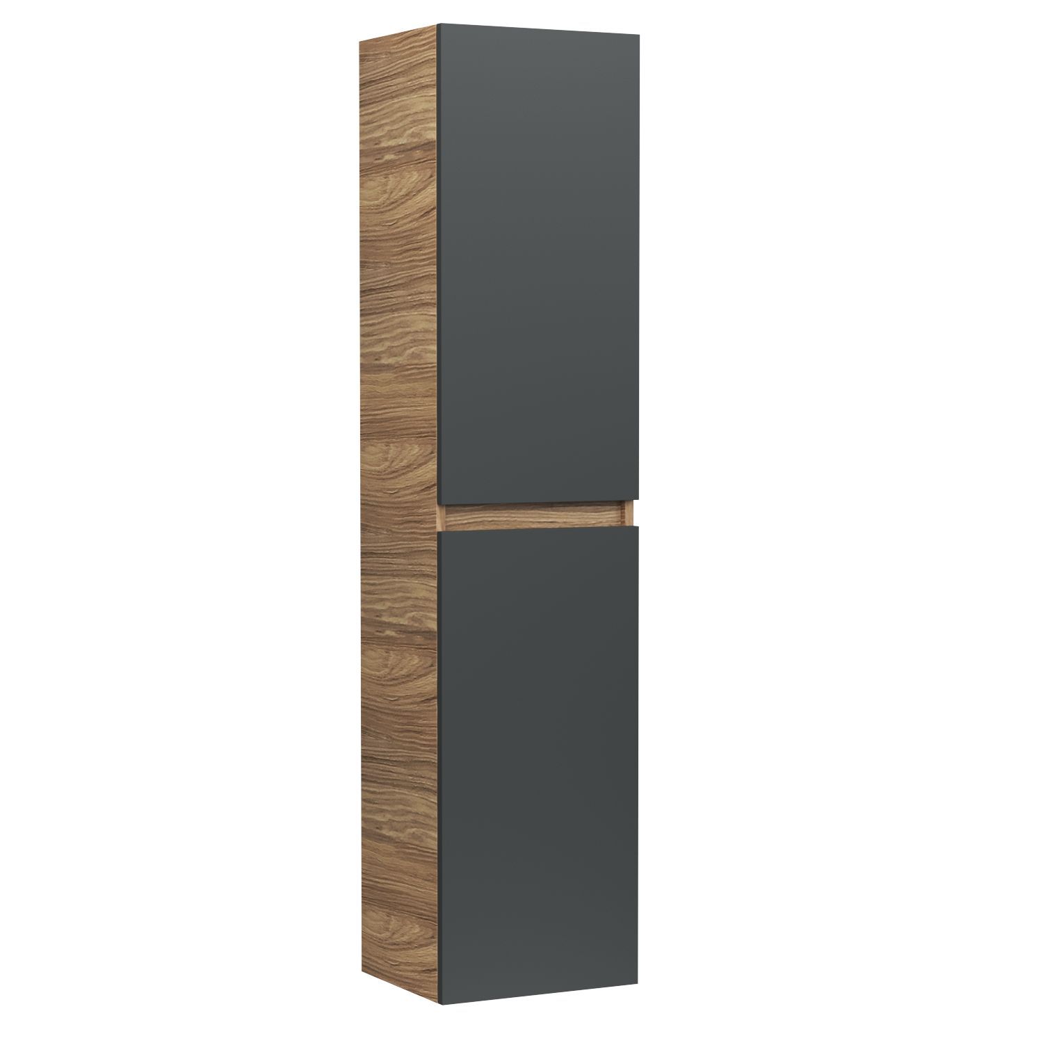 Пенал подвесной Bau Dream Blackwood 35*150, 2 дверцы, универсальный графит