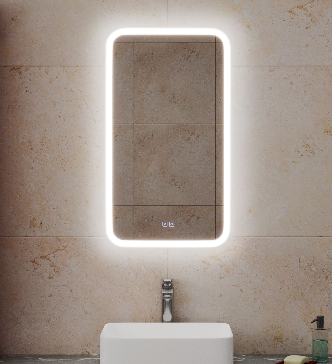 Зеркало Bau Stil 40х70, LeD подсветка, сенсор, антипар, пластиковый защитный корпус