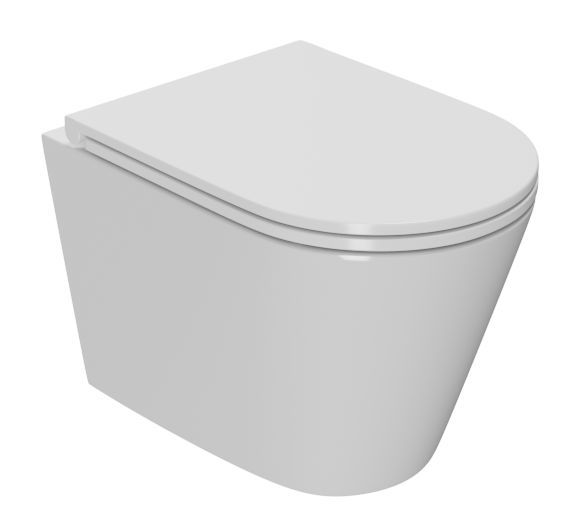 Унитаз подвесной безободковый вихревой со скрытым сливом Bau Nimb Hurricane3, сиденье дюропласт микролифт