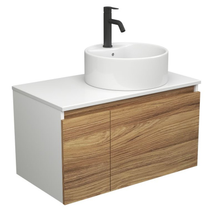Комплект для ванной, 3 предмета (тумба Bau Dream Blackwood 80 + раковина BAU Element D40, с отверстием под смеситель, белая, смеситель Dream Black)