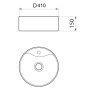 Раковина круглая накладная BAU Element D41, с отверстием под смеситель, темно-серая матовая