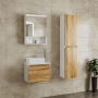 Комплект для ванной, 4 предмета (Тумба Bau Dream Blackwood 50, раковина BAU Mini 38х24, смеситель для раковины высокий Hotel Still, нержавеющая сталь, выпуск клик клак, хром)