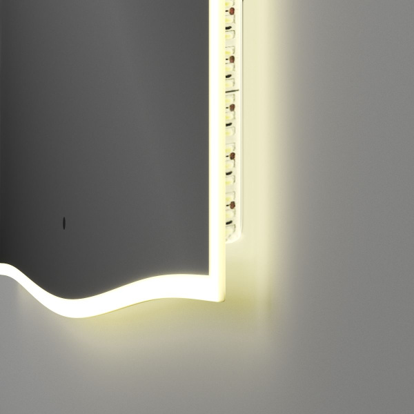 Зеркало Plaza Limited Edition 650х745, сенсор на взмах, c LED подсветкой, защитный корпус с высокой светопроницаемостью, теплый свет