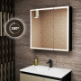 Зеркало-шкаф Bau Elite 80х80 Black Edition Soft touch, LED, сенсор, розетка, черный оборачиваемый