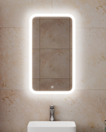 Зеркало Bau Stil 40х70, сенсорная LED подсветка, пластиковый защитный корпус