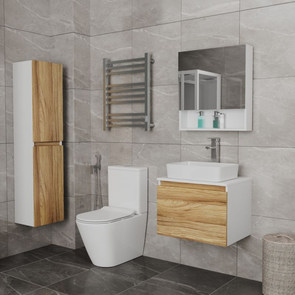 Комплект для ванной, 3 предмета (Тумба Bau Dream Blackwood 60, раковина BAU Hotel 48х37, смеситель для раковины Potato Hotel, хром)