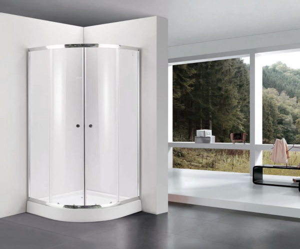 Душевой уголок BAU Dream Hit с поддоном 100x100х195, прозрачное закаленное стекло, хромированный профиль