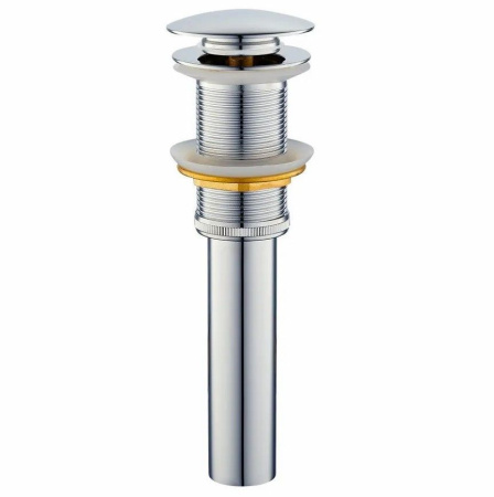 Раковина напольная с металлическими ножками BAU Omega белая + выпуск клик-клак, хром