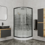 Душевой уголок BAU Dream с поддоном 90x90х195, прозрачное закаленное стекло с черной мозаикой 5 мм, черный матовый профиль
