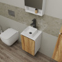 Комплект для ванной, 3 предмета (Тумба Bau Dream Blackwood 40, раковина BAU Mini 24х24, смеситель для раковины высокий Hotel Black, черный)