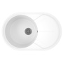 Мойка для кухни оборачиваемая овальная BAU Nimb White snow 75х48, выпуск с сифоном в комплекте, белый снег