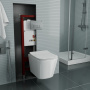 Комплект BAU 6 в 1: инсталляция BAU PRO, Унитаз подвесной безободковый Bau Stil 49x35, сиденье дюропласт микролифт, клавиша BAU Hotel, хром