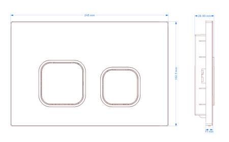 Кнопка смыва BAU Strike для инсталляции IDEAL, белая/хром E00104