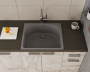 Мойка для кухни BAU Mif Gray stone 59х51, выпуск с сифоном в комплекте, серый камень