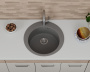 Мойка для кухни BAU Dream Gray stone D 50, выпуск с сифоном в комплекте, серый камень