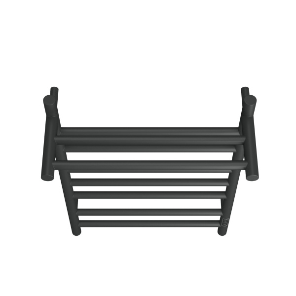 Полотенцесушитель электрический с полкой BAU Stil Shelf 40х80, 7 планок, универсальный, черный матовый RAL 9005