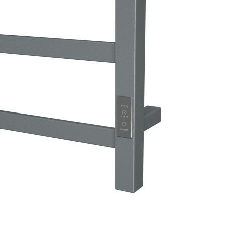 Полотенцесушитель электрический профильный Маргроид BAU Gun Grey В81/10 40х60, П4 темно-серый металлик с таймером, универсальное подключение