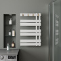Полотенцесушитель дизайнерский электрический BAU Wind Hook White 80х50, подключение нижнее, белый матовый