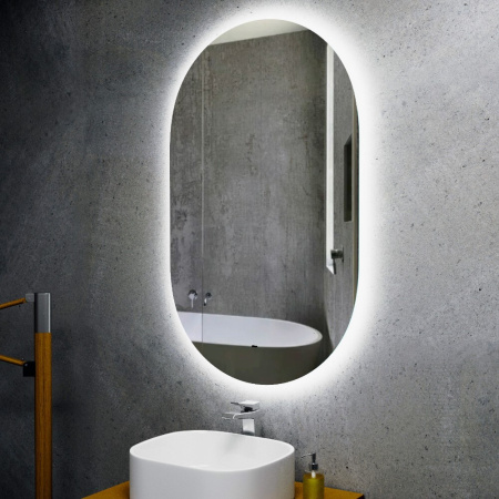 Зеркало Bau Nimb 60х100, LED, сенсор на взмах, ореольная подсветка