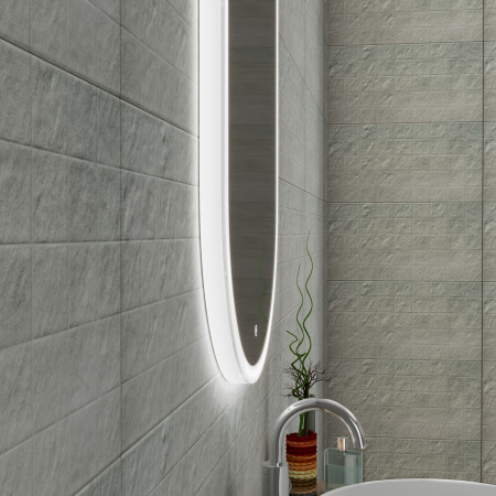 Зеркало Bau Kaps 55, овальное, LED подсветка, сенсор, пластиковый защитный корпус