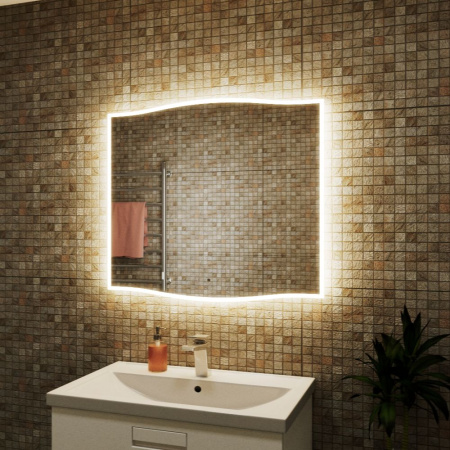 Зеркало Bau Plaza Limited Edition 850х745, сенсор на взмах, c LED подсветкой, теплый свет