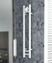 Полотенцесушитель дизайнерский электрический, BAU Stella 10х80, 2 коллектора, 1 крючок, белый полуматовый