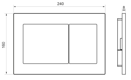 Кнопка смыва BAU Stil антивандальная для системы двойного слива, нержавеющая сталь сатин Q00009