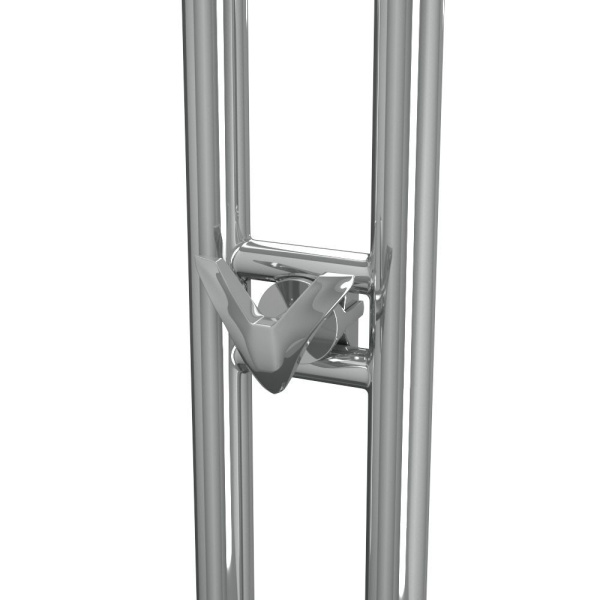 Полотенцесушитель дизайнерский электрический, BAU Stella 10х120, 2 коллектора, 2 крючка, нерж. сталь полированная