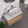 Комплект для ванной, 4 предмета (Тумба подвесная Bau Blackwood 80 + Раковина BAU 59х40, Смеситель высокий Hotel Still, нерж. сталь, выпуск)