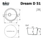Мойка для кухни BAU Dream Black coal D 51, выпуск с сифоном в комплекте, черный уголь