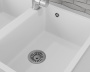 Мойка для кухни двойная чаша BAU Stil White snow 77х50, выпуск с сифоном в комплекте, белый снег