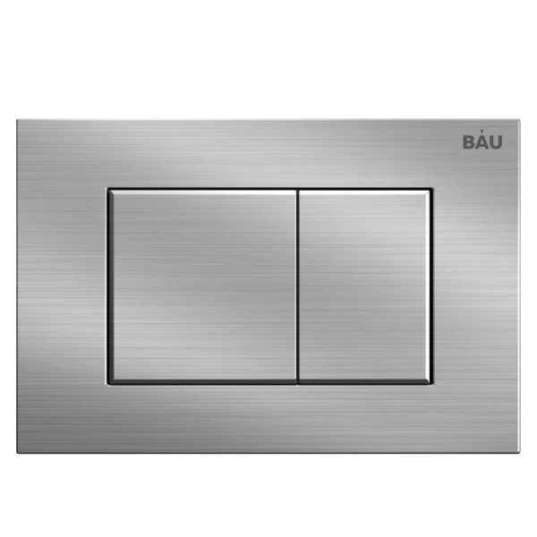 Кнопка смыва BAU Stil антивандальная для системы двойного слива, нержавеющая сталь сатин Q00009