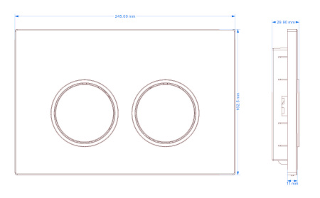 Кнопка смыва BAU Round для инсталляции IDEAL, черная матовая E00115
