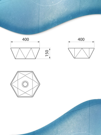 Раковина накладная на столешницу BAU Crystal 40х40, белая