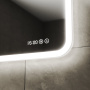 Зеркало с часами и LED подсветкой Bau Stil 1200х70, сенсорное управление, пластиковый защитный корпус