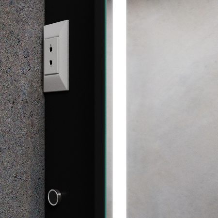 Зеркальный шкаф Bau Kups 45х80 Black Edition, LED, сенсор на взмах, лев/прав., черный