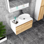 Комплект для ванной, 3 предмета (Тумба Bau Dream Blackwood 60, раковина BAU Nimb 50х36, смеситель для раковины высокий Hotel Black, черный)