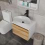 Комплект для ванной, 3 предмета (Тумба Bau Dream Blackwood 60, раковина BAU Triangle 59х39, смеситель для раковины высокий Hotel Black, черный)