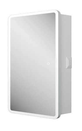 Зеркальный шкаф Bau Stil 50х80, LED подсветка, сенсор, плавное закрывание, оборачиваемый