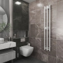 Полотенцесушитель дизайнерский электрический, BAU Stella 25х160, 3 коллектора, 2 крючка, белый полуматовый