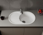 Мойка для кухни оборачиваемая овальная BAU Nimb White snow 75х48, выпуск с сифоном в комплекте, белый снег