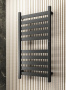 Полотенцесушитель дизайнерский электрический, профильный BAU Elite 50х100, 10 планок, универсальный, черный матовый RAL 9005