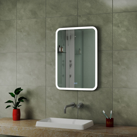 Зеркало Bau Stil 50х70, антипар, LeD подсветка, сенсор, пластиковый защитный корпус