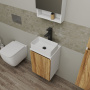 Тумба с раковиной и выпуском (Тумба Bau Dream Blackwood 40, умывальник BAU Mini 38х24, выпуск клик клак, черный)