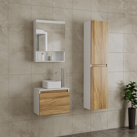 Комплект для ванной, 3 предмета (Тумба Bau Dream Blackwood 50, раковина BAU Mini 24х24, смеситель для раковины Potato Hotel, хром)