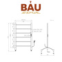 Полотенцесушитель дизайнерский электрический BAU Stil Floor Gun Grey 90х50, темно-серый металлик