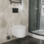 Комплект BAU 6 в 1: инсталляция BAU PRO, унитаз подвесной безободковый Bau Hotel PRO, сиденье быстросъемное микролифт, клавиша Stil, черный матовый