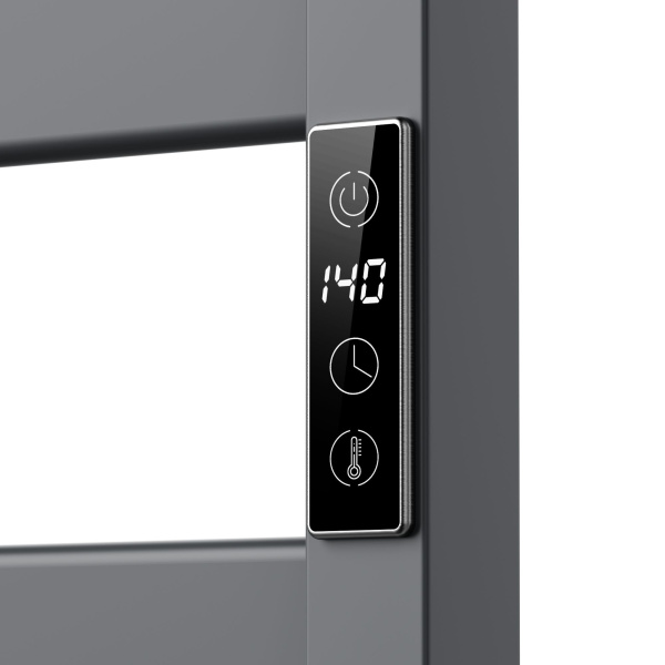 Полотенцесушитель дизайнерский электрический BAU Elite Gun Grey 53х52, подключение справа, темно-серый металлик