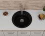 Мойка для кухни BAU Dream Black coal D 50, выпуск с сифоном в комплекте, черный уголь