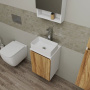 Комплект для ванной, 4 предмета (Тумба Bau Dream Blackwood 40, раковина BAU Mini 38х24, смеситель для раковины высокий Hotel Still, нержавеющая сталь, выпуск клик клак, хром)